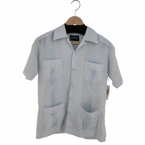GUAYABERAS Calderon 70s MADE IN MEXICO サックスブルー ポリコットン キューバシャツ メンズ import:M 38