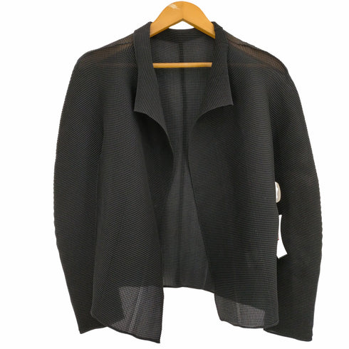 ミー イッセイミヤケ me ISSEY MIYAKE フロントオープン ワッフルカーディガン レディース