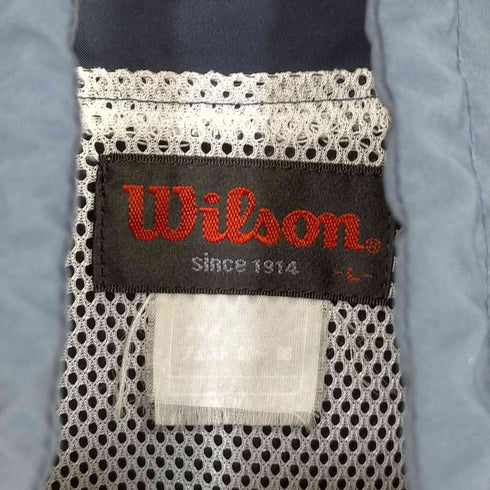 ウィルソン wilson 両面ロゴプリント 裏地メッシュ バイカラーハーフジップジャケット メンズ import:L