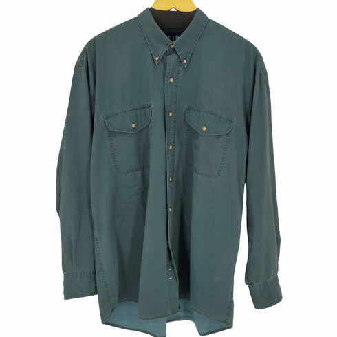 ギャップ Gap 90S BD L/Sシャツ デカタグ フラップポケット 2ポケ OLD GAP フェード メンズ import:L