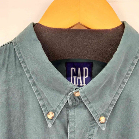 ギャップ Gap 90S BD L/Sシャツ デカタグ フラップポケット 2ポケ OLD GAP フェード メンズ import:L