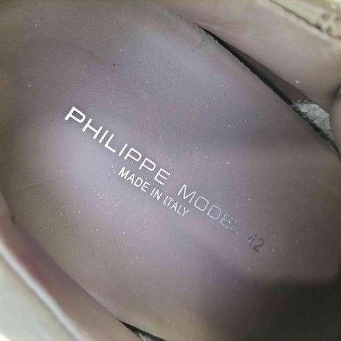 フィリップモデルパリ PHILIPPE MODEL PARIS TROPEZ VEAU ローカットスニーカー メンズ EUR:42