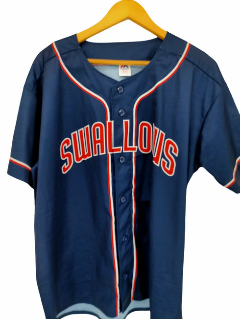 マジェスティック MAJESTIC SWALLOWS JAPAN BASEBALL TEAM ベースボールシャツ メンズ JPN:L