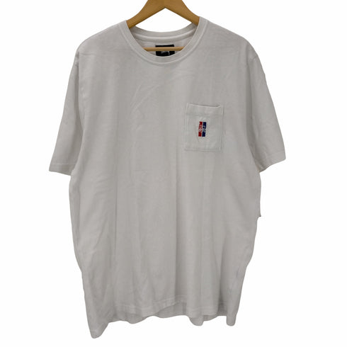 ステューシー Stussy 刺繍 ワンポイント ショーンフォント トリコロール 胸ポケット 半袖Tシャツ メンズ JPN:XL