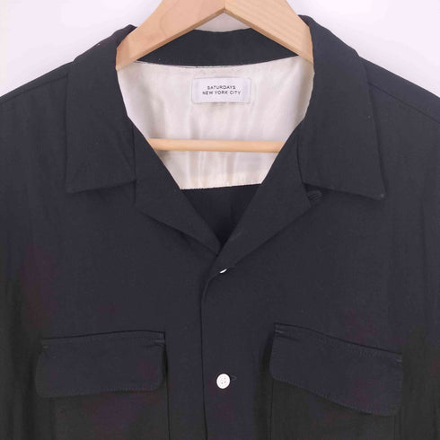 サタデーズニューヨークシティ Saturdays New York City Solid Rayon Open Collar S/S Shirt メンズ import:L