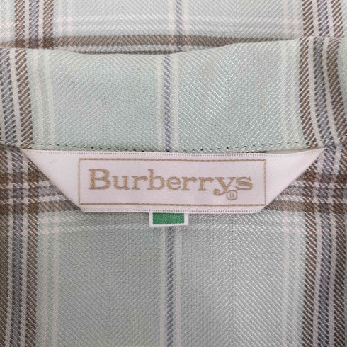 バーバリーズ BURBERRYS シルク混 グリーン チェック シャツジャケット スカート セットアップ レディース 9R