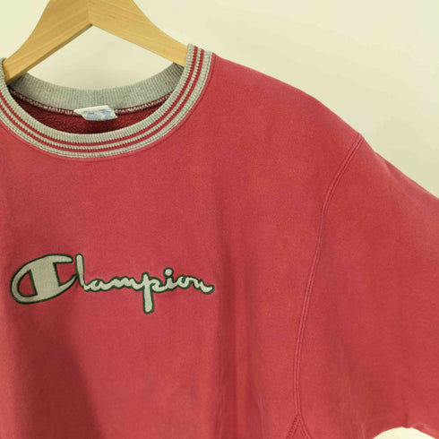 チャンピオン Champion 90S USA製 REVERSE WEAVE 刺繍タグ リブライン スプリクトロゴ 刺繍 クルーネック スウェット メンズ