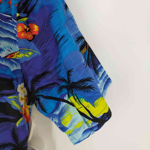 パルムウェーブ Palmwave ハイビスカス アロハシャツ 開襟 メンズ