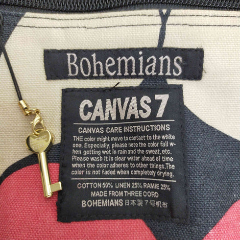 ボヘミアンズ BOHEMIANS CANVAS7 ハート柄 キャンパスショルダーバッグ レディース