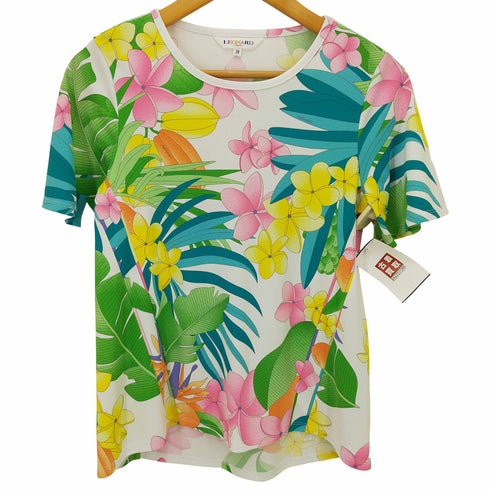 レオナール LEONARD フラワープリント ショートスリーブカットソー レディース DE:38