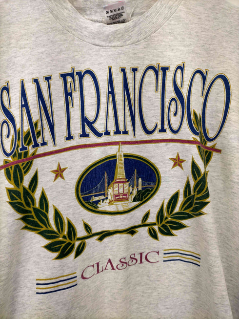 フルーツオブザルーム FRUIT OF THE LOOM 90S USA製 フロントプリントクルーネック Tシャツ シングルステッチ メンズ import:L