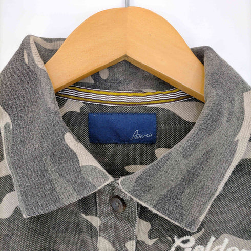アヴィレックス AVIREX Y2K 背面刺繍 迷彩 カモ柄 鹿の子ポロシャツ レディース