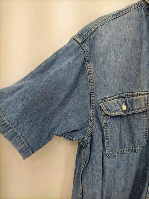ユニクロ UNIQLO 90s old 紺タグ S/S デニムシャツ メンズ JPN:L