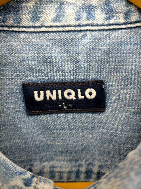 ユニクロ UNIQLO 90s old 紺タグ S/S デニムシャツ メンズ JPN:L