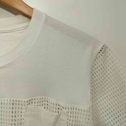 ホワイトマウンテニアリング WHITE MOUNTAINEERING バックプリント メッシュ切替 クルーネックTシャツ メンズ JPN:S