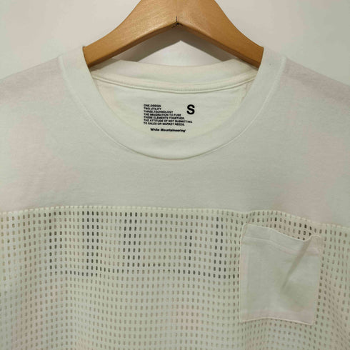 ホワイトマウンテニアリング WHITE MOUNTAINEERING バックプリント メッシュ切替 クルーネックTシャツ メンズ JPN:S