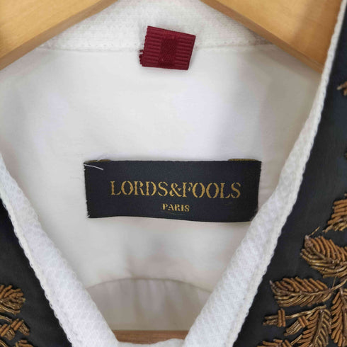 ロードアンドフールズ LORDS & FOOLS 装飾襟 異素材 ロングスリーブシャツ メンズ M