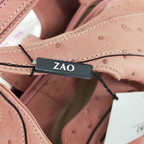 ZAO 日本製 オーストリッチ ハンドバッグ クイルマーク レディース ONE SIZE