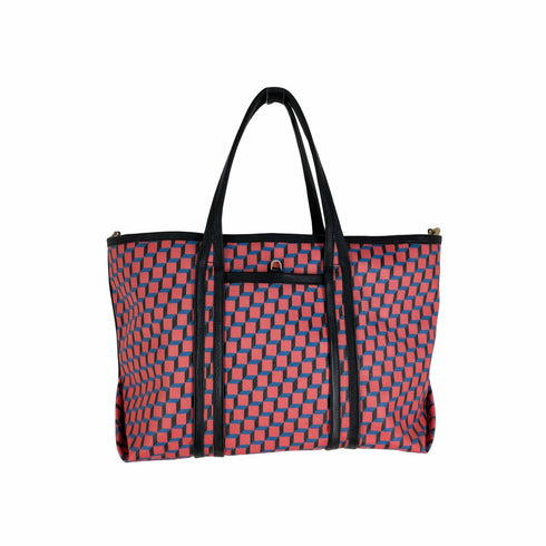 ピエールアルディ PIERRE HARDY Cube-print canvas tote POLY CUBE TOTE 2way総柄トートバッグ レディース