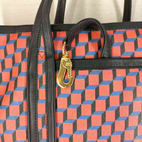 ピエールアルディ PIERRE HARDY Cube-print canvas tote POLY CUBE TOTE 2way総柄トートバッグ レディース