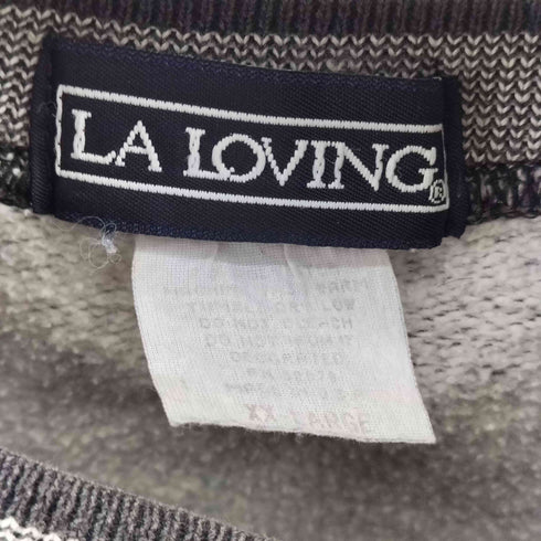 LA LOVING フロントロゴ刺繍千鳥格子スウェット メンズ import:XXL