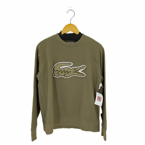 ラコステ LACOSTE ワニロゴステッチダブルフェイススクルーネックスウェット メンズ import:M