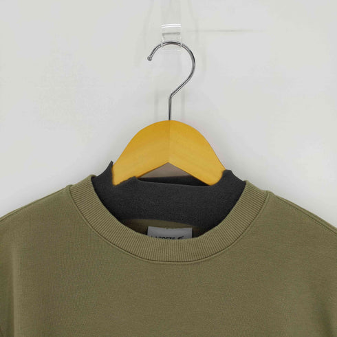 ラコステ LACOSTE ワニロゴステッチダブルフェイススクルーネックスウェット メンズ import:M