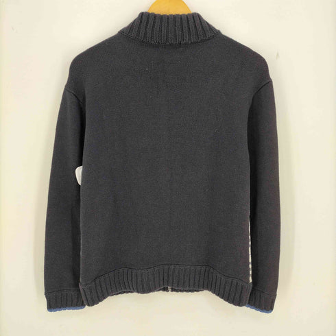 バーバリーブラックレーベル BURBERRY BLACK LABEL コットンアクリル ドライバーズニット ジップニット メンズ JPN:2