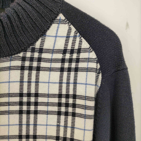 バーバリーブラックレーベル BURBERRY BLACK LABEL コットンアクリル ドライバーズニット ジップニット メンズ JPN:2