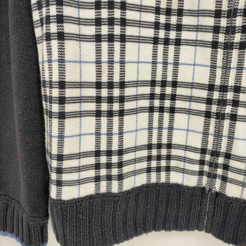 バーバリーブラックレーベル BURBERRY BLACK LABEL コットンアクリル ドライバーズニット ジップニット メンズ JPN:2