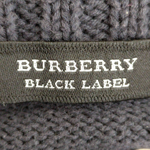 バーバリーブラックレーベル BURBERRY BLACK LABEL コットンアクリル ドライバーズニット ジップニット メンズ JPN:2