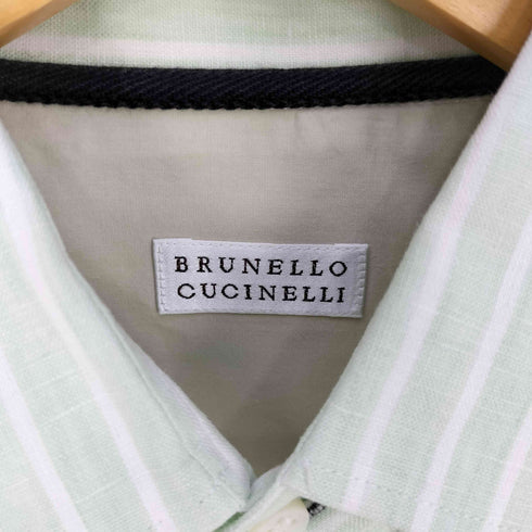 ブルネロ クチネリ Brunello Cucinelli ストライプロングスリーブシャツ メンズ
