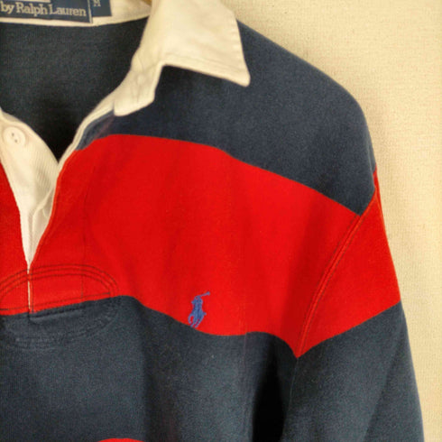 ポロバイラルフローレン Polo by RALPH LAUREN ポニー刺しゅうボーダー柄ラガーシャツ メンズ JPN:M