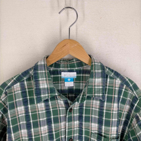 コロンビア Columbia チェック柄 シアサッカー 半袖シャツ メンズ JPN:XL
