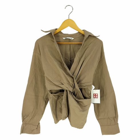 ザラ ZARA Front cut out long sleeve blouse フロントカットアウトロングスリーブブラウス レディース import:S