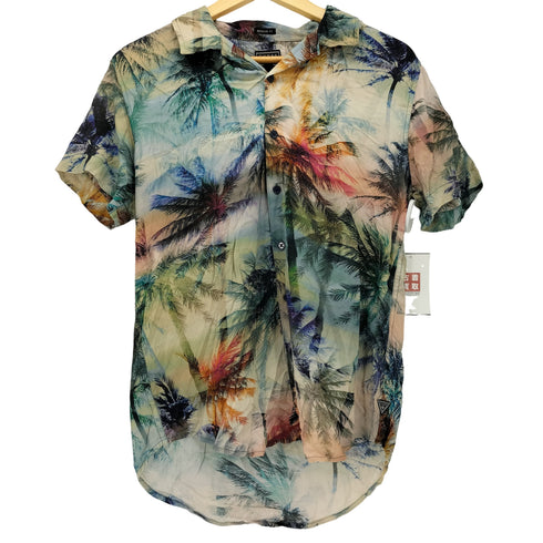 ゲス GUESS REGULAR FIT パームツリーオープンカラーシャツ メンズ import:S