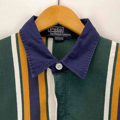 ポロバイラルフローレン Polo by RALPH LAUREN USA製 スモールポニー刺繍ラインポロシャツ メンズ