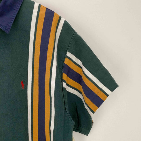 ポロバイラルフローレン Polo by RALPH LAUREN USA製 スモールポニー刺繍ラインポロシャツ メンズ