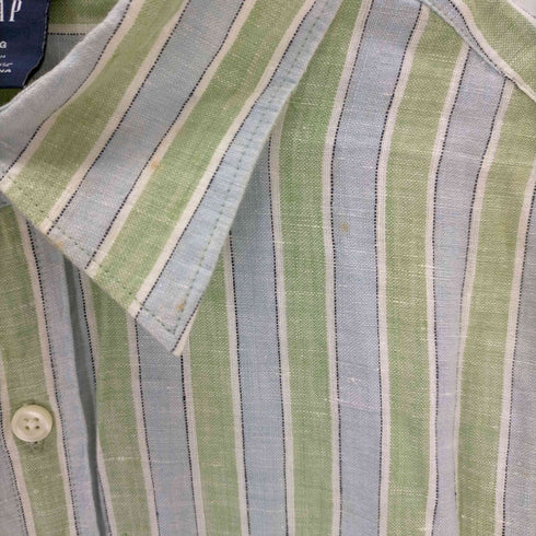 ギャップ Gap 00S ストライプリネンシャツ メンズ JPN:L