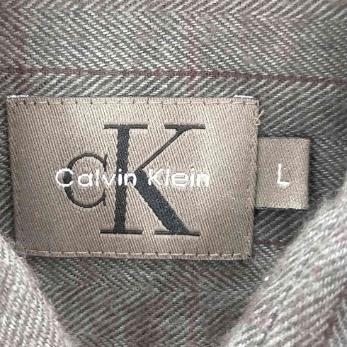 シーケーカルバンクライン ck Calvin Klein ヘリンボーンストライプシャツ メンズ JPN:M
