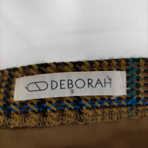 deborafi チェック柄 サイドスナップ タックスカート レディース