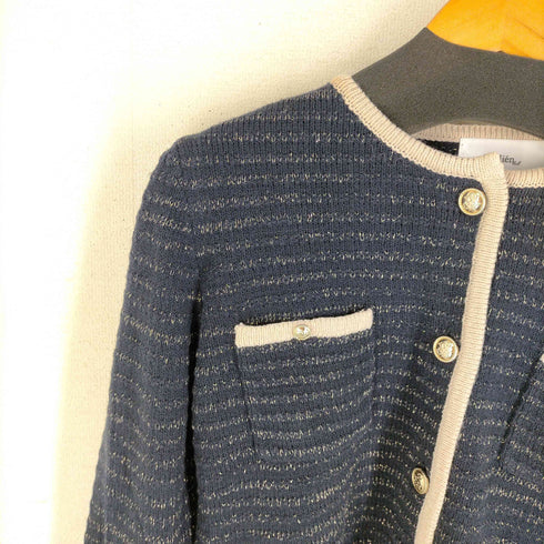 lieulien バイカラー ニット ジャケット レディース