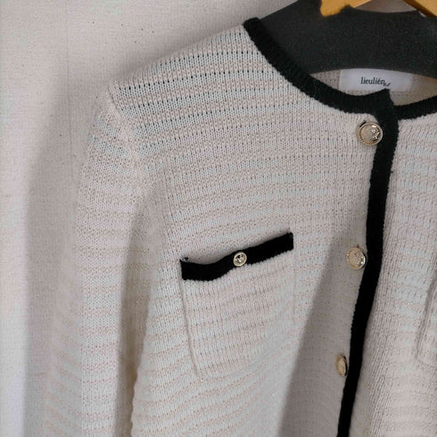 lieulien バイカラー ニット ジャケット レディース