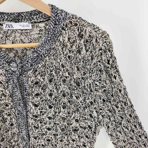 ザラ ZARA 24SS ラメ糸 ローゲージ カーディガン レディース