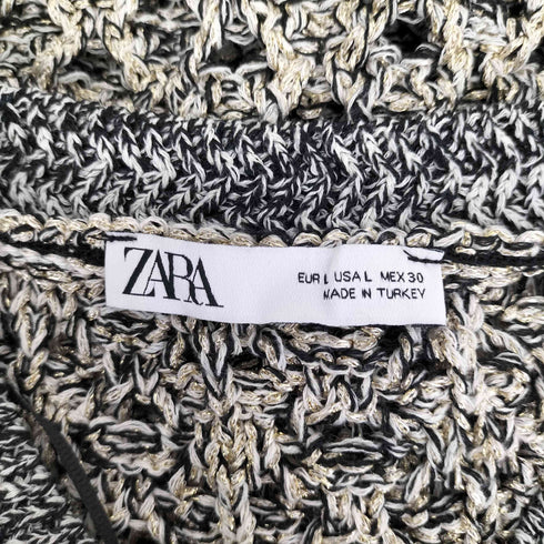 ザラ ZARA 24SS ラメ糸 ローゲージ カーディガン レディース
