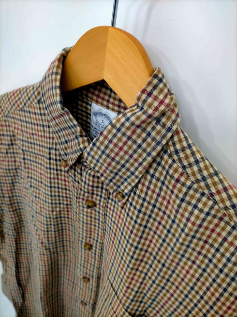 ブルックスブラザーズ BROOKS BROTHERS コットンウールチェックフランネルBDシャツ メンズ import:S