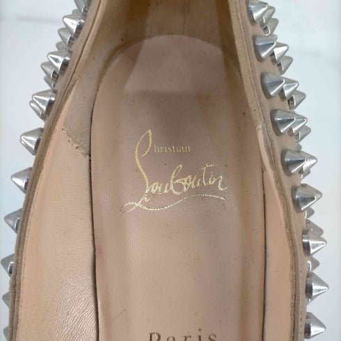 クリスチャンルブタン CHRISTIAN LOUBOUTIN イタリア製 スタッズ ポインテッドトゥハイヒール レディース JPN:37