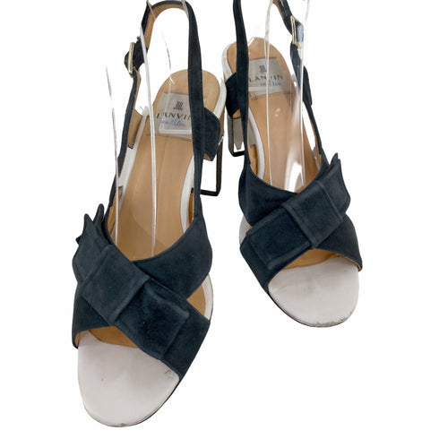 ランバンオンブルー LANVIN en Bleu スウェードリボンサンダル レディース JPN:24