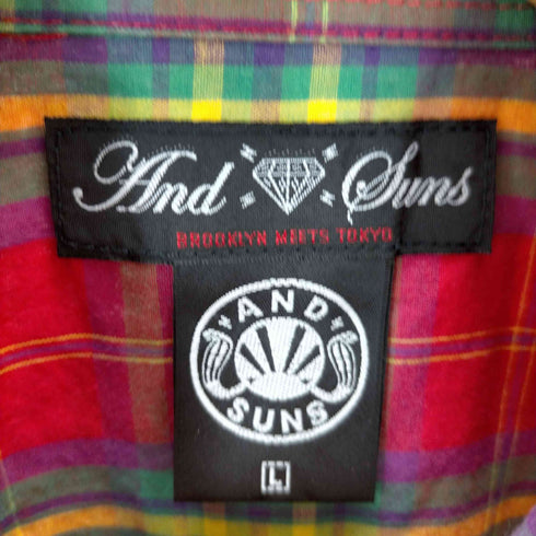 アンドサンズ ANDSUNS スナップボタンマドラスチェックシャツ メンズ JPN:L