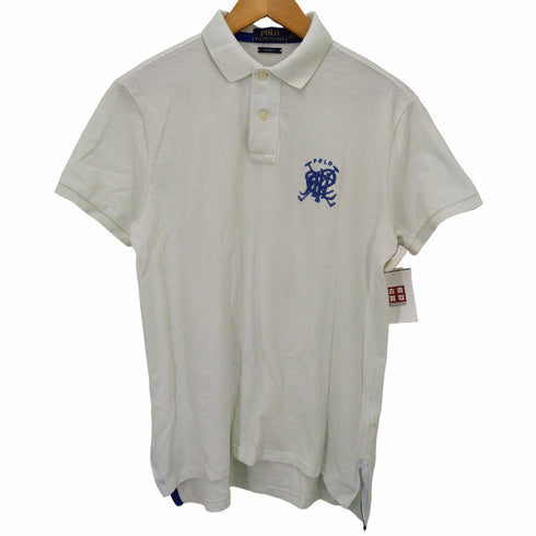 ポロラルフローレン POLO RALPH LAUREN custom fit エンブレム刺繍鹿の子ポロシャツ メンズ M